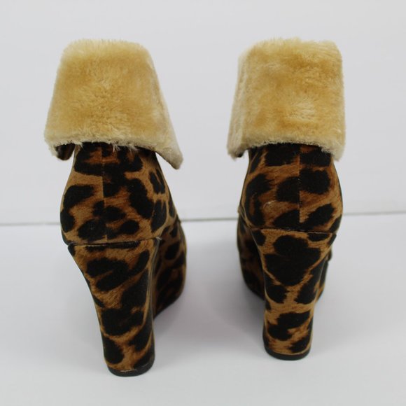 Liliana Verona Womens Wedge Boots Leopard Size 9 - Picture 4 of 7